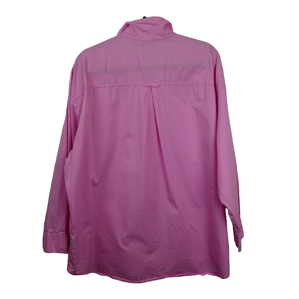 Old Navy The Boyfriend Shirt Women's Large Pink Long Sleeve Button Up Preppy - Picture 2 of 13